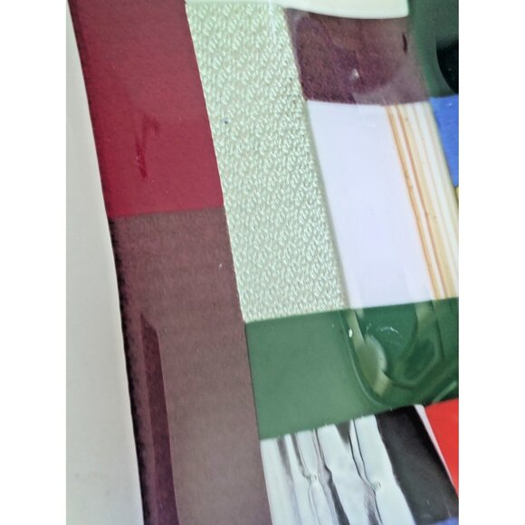 Rare Large Fused & Woven Mosaic Glass Plater 12.5" x 12.5" E&R Glass Labelled - Picture 14 of 16